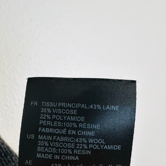 Sandro Faux Pearl Embellished Mock neck cozy lane wool sweater gray - Picture 7 of 8